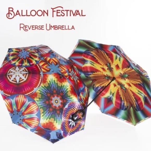 Hot Air Balloon Reverse 3D Art Umbrella - Picture 3 of 6